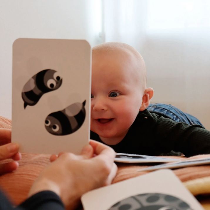Tarjetas de contraste para estimulación visual de bebés